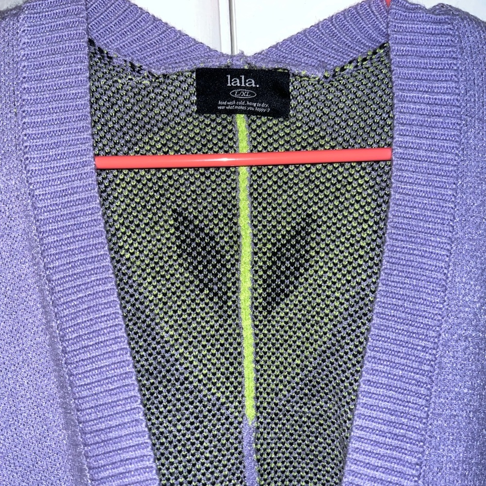 Dressed in LaLa Purple Alien Patterned Women's Sweater - Picture 2 of 5